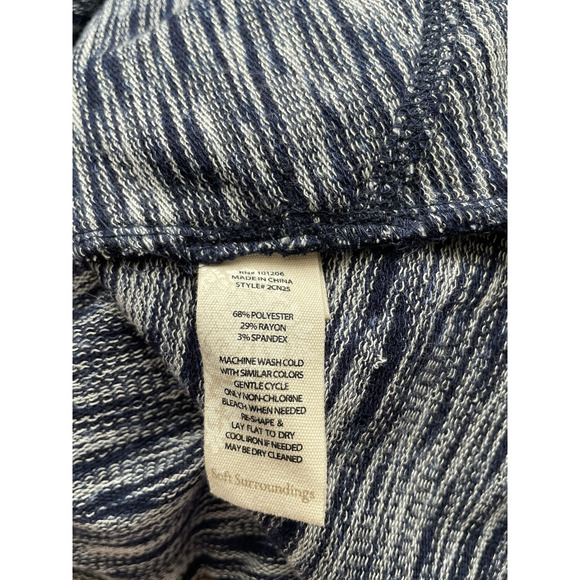 Soft Surroundings Tunic XS Roll Tab Sleeve Navy Cowl Neck Top Lagenlook Coastal - Picture 9 of 9